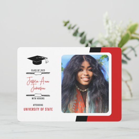 Aankondiging Afstuderen DOUANE COLOR-foto (Staand voorkant)