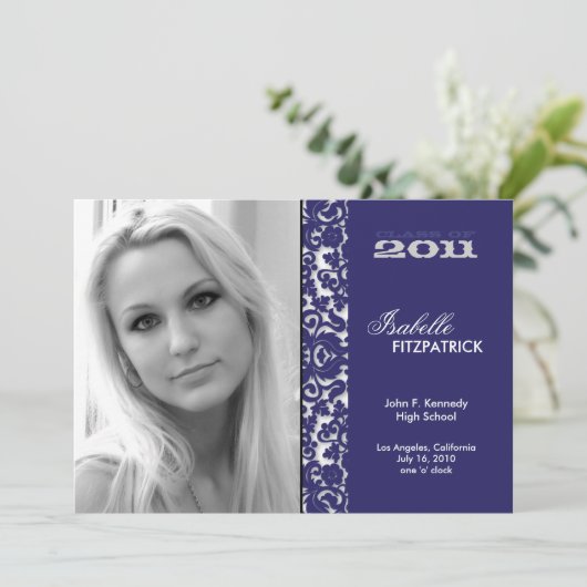 Aankondiging Afstuderen dramatic Damask 2011 (Staand voorkant)