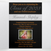 Aankondiging afstuderen drieledige uitnodiging (Binnenkant midden)