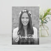 Aankondiging Afstuderen Elegant modern script (Staand voorkant)