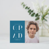 Aankondiging Afstuderen Elegant modern script Briefkaart (Staand voorkant)