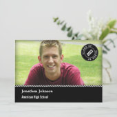 Aankondiging Afstuderen Elegant Stamp Foto (Staand voorkant)