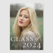 Aankondiging Afstuderen Elegant Type Foto (Voorkant)