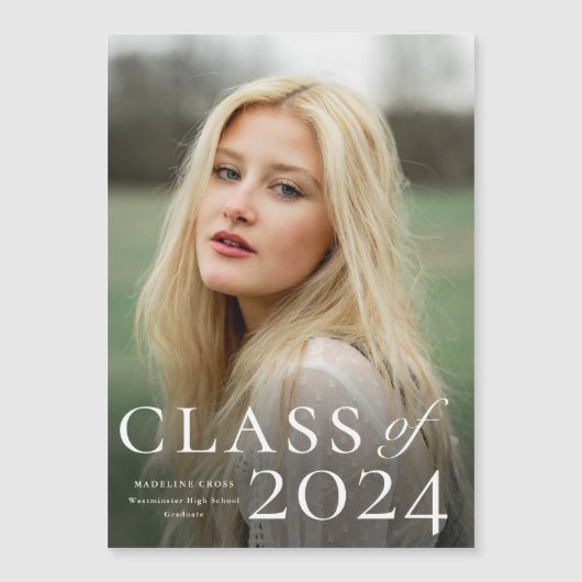 Aankondiging Afstuderen Elegant Type Foto (Voorkant)