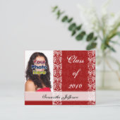 Aankondiging Afstuderen elk jaar~ Red White Lace (Staand voorkant)