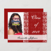 Aankondiging Afstuderen elk jaar~ Red White Lace (Voorkant / Achterkant)