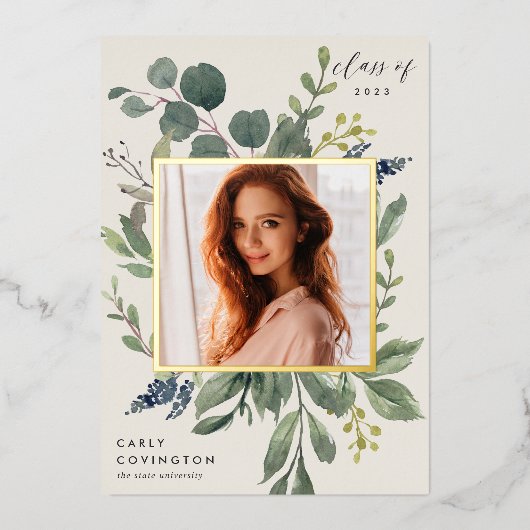 Aankondiging Afstuderen Eucalyptus & Sage Folie (Voorkant)