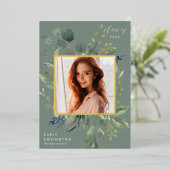 Aankondiging Afstuderen Eucalyptus & Sage Folie (Staand Voorkant)