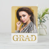 Aankondiging afstuderen Faux Gold Vertical Foto (Staand voorkant)