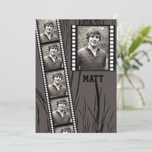 Aankondiging Afstuderen filmstrip Fotopanel (Staand voorkant)