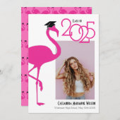 Aankondiging Afstuderen Flamingo Tropical Photo  (Voorkant / Achterkant)