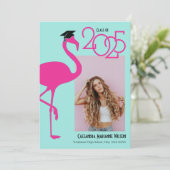 Aankondiging Afstuderen Flamingo Tropical Photo  (Staand voorkant)