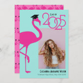 Aankondiging Afstuderen Flamingo Tropical Photo  (Voorkant / Achterkant)