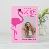 Aankondiging Afstuderen Flamingo Tropical Photo  (Staand voorkant)