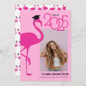 Aankondiging Afstuderen Flamingo Tropical Photo  (Voorkant / Achterkant)