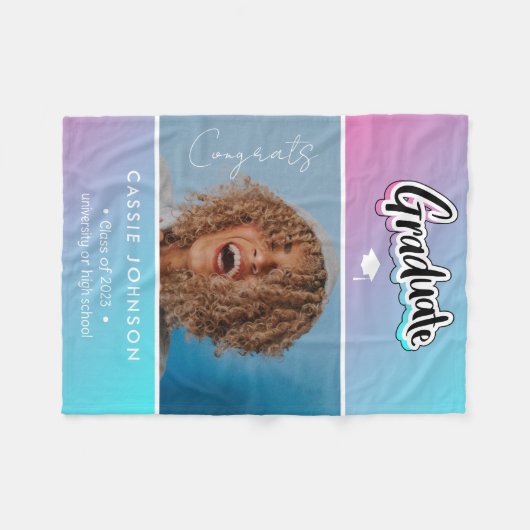 aankondiging afstuderen fleece deken (Voorkant (Horizontaal))