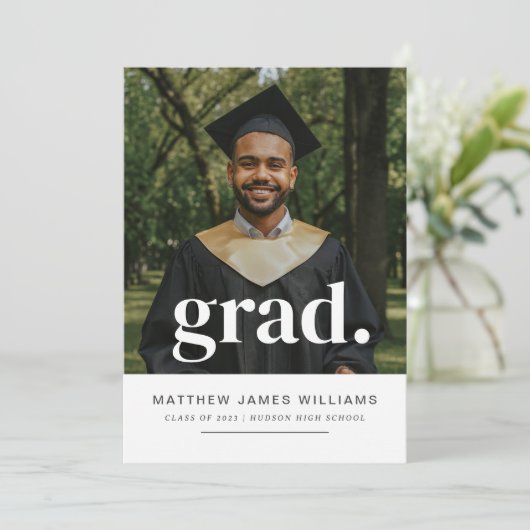 Aankondiging afstuderen foto (Staand voorkant)