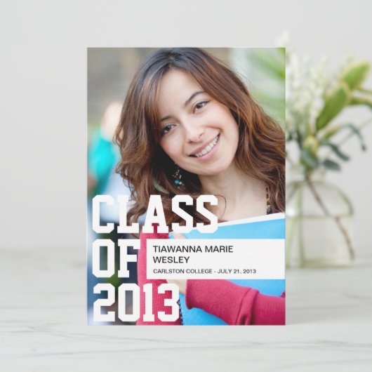 Aankondiging afstuderen foto (Staand voorkant)