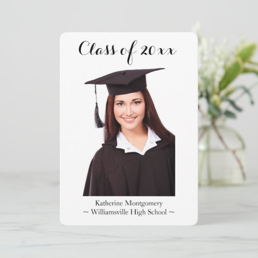 Aankondiging afstuderen foto (Staand voorkant)