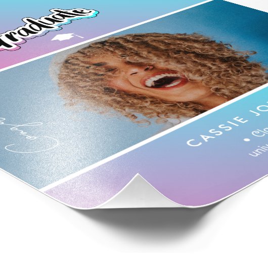 aankondiging afstuderen foto afdruk (Hoek)