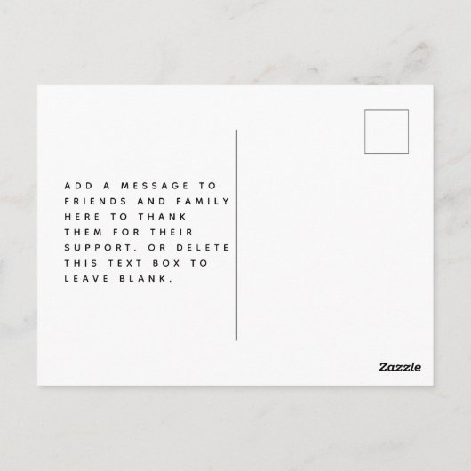 Aankondiging afstuderen foto briefkaart (Achterkant)