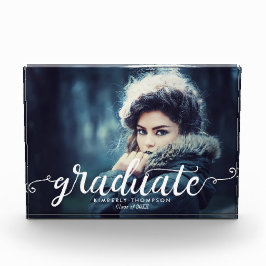 Aankondiging afstuderen Foto Elegant Script Chic