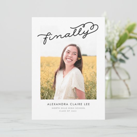 Aankondiging Afstuderen foto's (Staand voorkant)