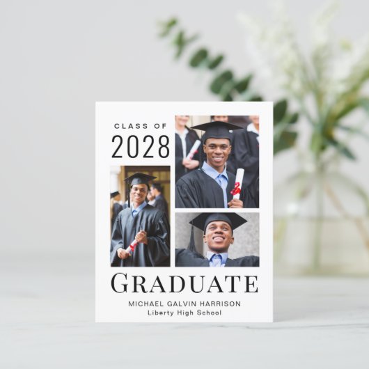 Aankondiging Afstuderen foto's  Modern 3 (Staand voorkant)