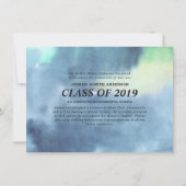 Aankondiging afstuderen gradiënt blauwe Waterverf (Achterkant)