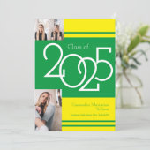 Aankondiging Afstuderen Groene Gele Schoolkleuren (Staand voorkant)