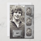 Aankondiging Afstuderen Grunge Border Photo Panel (Voorkant)