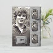 Aankondiging Afstuderen Grunge Border Photo Panel (Staand voorkant)