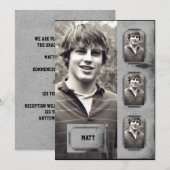 Aankondiging Afstuderen Grunge Border Photo Panel (Voorkant / Achterkant)