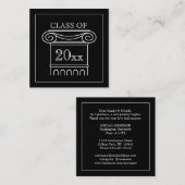 Aankondiging afstuderen-kaart invoegen - zwart (Voorkant / Achterkant)