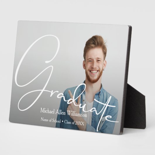 Aankondiging Afstuderen kalligrafie Fotoplaat (Zijkant)