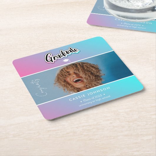 aankondiging afstuderen kartonnen onderzetters (Schuin)