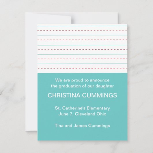 Aankondiging Afstuderen Kindergarten Stripes (Achterkant)