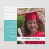 Aankondiging Afstuderen Kindergarten Stripes (Voorkant / Achterkant)