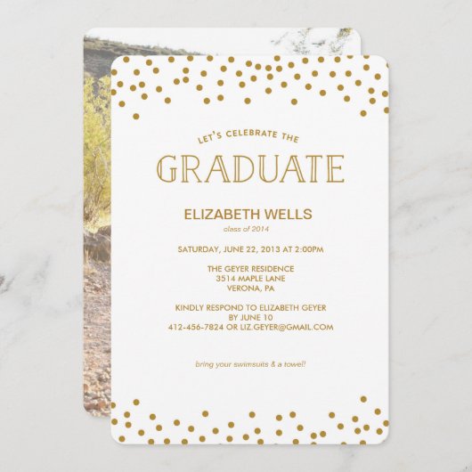 Aankondiging Afstuderen Klas van 2014 - CONFETTI (Voorkant / Achterkant)