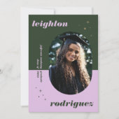 Aankondiging Afstuderen lavender & Green Photo (Voorkant)