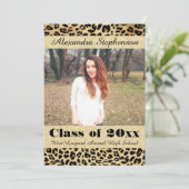 Aankondiging Afstuderen Leopard Skin Photo  (Staand voorkant)