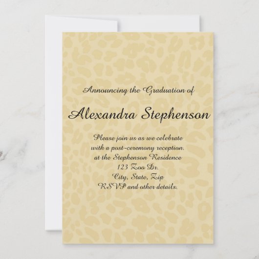 Aankondiging Afstuderen Leopard Skin Photo (Achterkant)