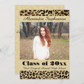 Aankondiging Afstuderen Leopard Skin Photo  (Voorkant / Achterkant)