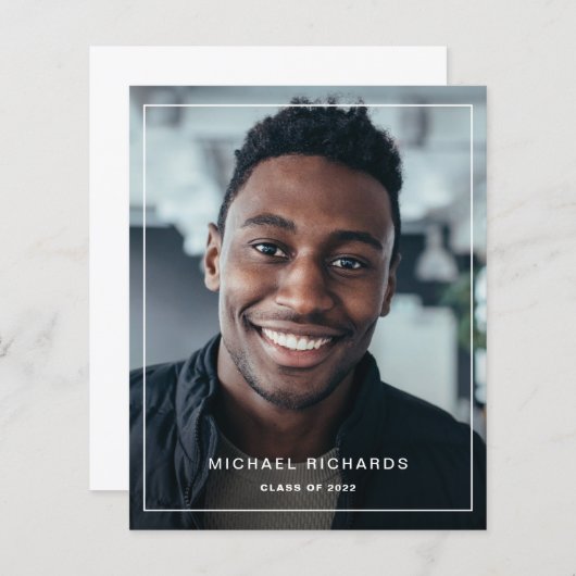 Aankondiging Afstuderen Lijst foto's Modern budget (Voorkant / Achterkant)