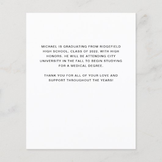 Aankondiging Afstuderen Lijst foto's Modern budget (Achterkant)