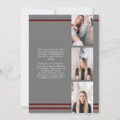 Aankondiging Afstuderen Maroon Gray School Colors (Achterkant)