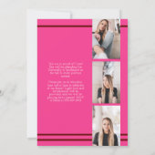 Aankondiging Afstuderen Maroon Pink School Colors (Achterkant)