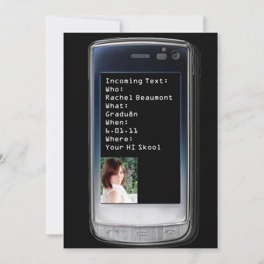 Aankondiging Afstuderen mobiele telefoon (Voorkant)