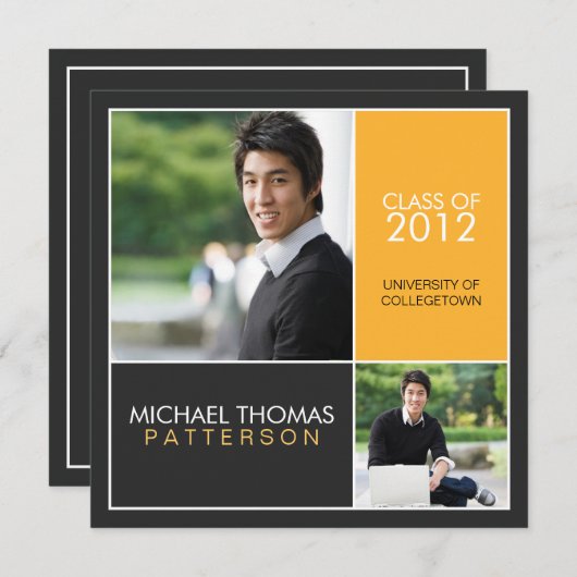 Aankondiging Afstuderen Modern Block University (Voorkant / Achterkant)