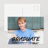 Aankondiging Afstuderen Modern Cool Foto (Voorkant / Achterkant)